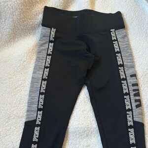 Victoria's Secret PINK Black and Gray Leggings size xs